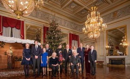 La familia real belga, en el concierto navideño celebrado el 18 de diciembre en el palacio real de Bruselas.