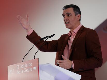 El presidente del Gobierno, Pedro Sánchez, en un acto del PSOE en Valencia, el sábado.