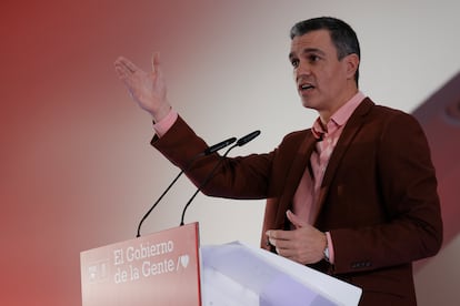 El presidente del Gobierno, Pedro Sánchez, en un acto del PSOE en Valencia, el sábado.