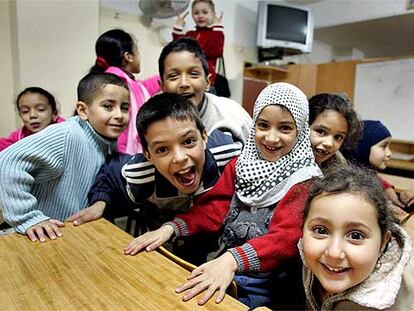 Niños en la Asociación Cultural Árabe de Educación y Enseñanza
