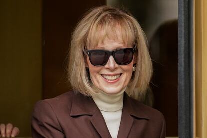 E. Jean Carroll walks out of federal court in Manhattan, May 9, 2023, in New York.