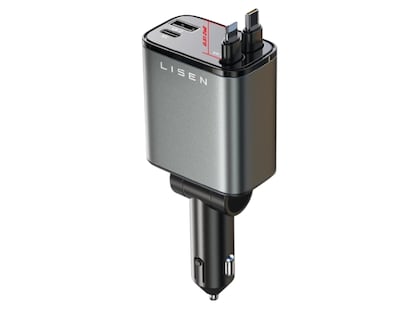 Cargador retr¨¢ctil de carga r¨¢pida para coche y varios dispositivos. SOLO 22,98€