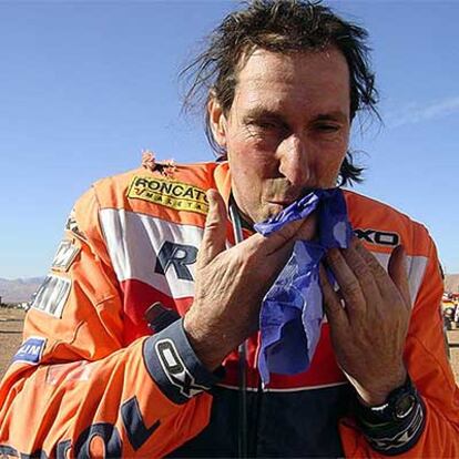 Andy Caldecott, el pasado día 2, tras la disputa de la primera etapa.