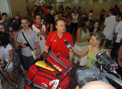 Aíto García Reneses, ayer a su llegada a Madrid.