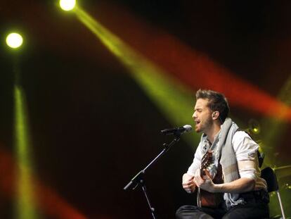 Pablo Albor&aacute;n, durante su actuaci&oacute;n en el Palacio de los Deportes. 