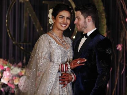 Priyanka Chopra y Nick Jonas en su boda en Nueva Delhi, India,el jueves 4 de diciembre de 2018.