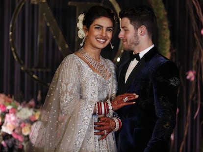 Priyanka Chopra y Nick Jonas en su boda en Nueva Delhi, India,el jueves 4 de diciembre de 2018.