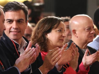 Pedro Sánchez, en la Escuela de Buen Gobierno Jaime Vera, en la nave Boetticher de Madrid.