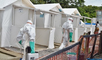 &#039;Zona roja&#039; de tratamiento de &eacute;bola en Kabala (Sierra Leona).
 
 