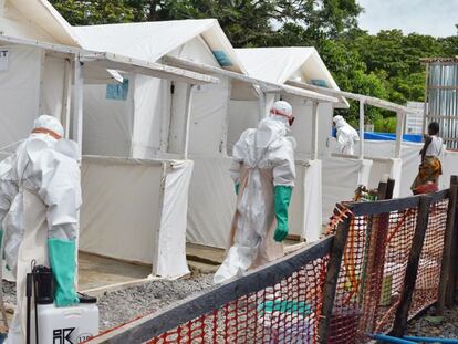 &#039;Zona roja&#039; de tratamiento de &eacute;bola en Kabala (Sierra Leona).
 
 