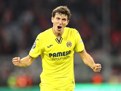 Pau Torres of Villarreal celebrates during the UEFA Champions League, Quarter-finals, 2nd leg football match between Bayern Munich and Villarreal CF on April 12, 2022 at Allianz Arena in Munich, Germany - Photo Jurgen Fromme / firo Sportphoto / DPPI
AFP7 
12/04/2022 ONLY FOR USE IN SPAIN