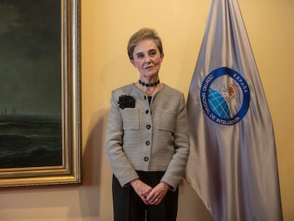 Paz Esteban, exdirectora del CNI, durante la toma de posesión de su cargo en febrero de 2020 en Madrid.