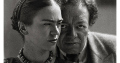 A portrait of Frida Kahlo and Diego Rivera.