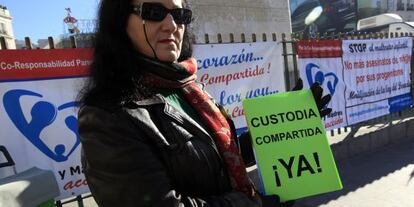 Una concentració a Madrid per demanar la custòdia compartida, el 2011.