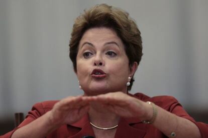 A presidenta Dilma em uma coletiva em Brasília.