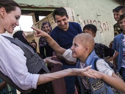 Angelina Jolie, durante su visita a Mosul.