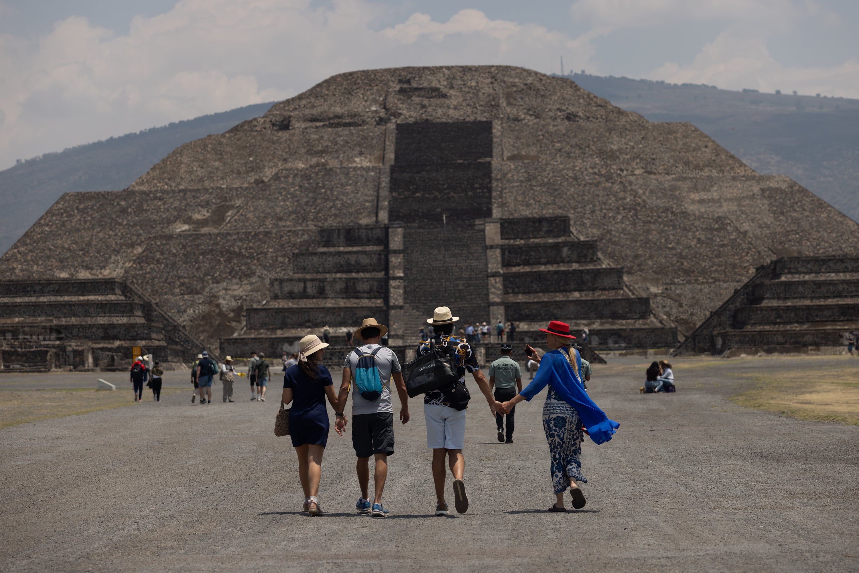 Turistas en Teotihuacán, este miércoles. 