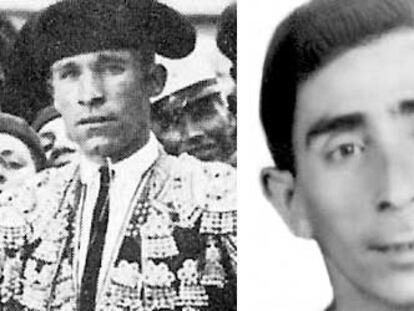 El maestro Dióscoro Galindo (izquierda) y los banderilleros anarquistas Joaquín Arcollas Cabezas (centro) y Francisco Galadí Melgar (derecha), todos ellos fusilados junto a Federico García Lorca.