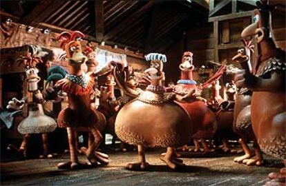 Imagen de la película dirigida por los realizadores británicos Peter Lord y Nick Park <i>Evasión en la granja.</i>