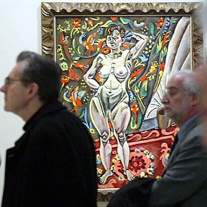 Obras de Miró en su exposición sobre <i>El nacimiento del mundo.</i>