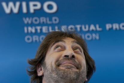 Javier Bardem, ayer en la sede de la ONU, en Ginebra.