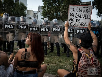 Protesta contra el Gobierno de Milei, el pasado enero en Buenos Aires.