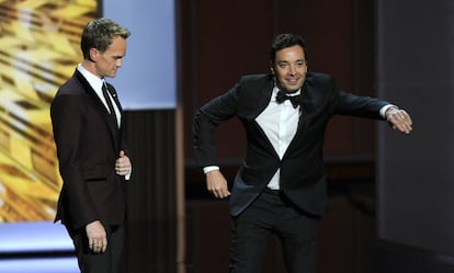 Neil Patrick Harris y el humorista Jimmy Fallon.