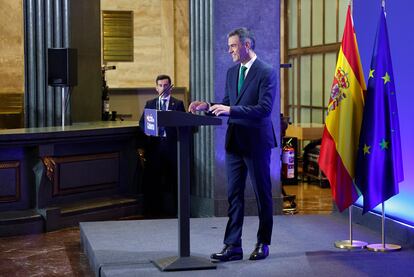 Pedro Sánchez, este miércoles durante su intervención.