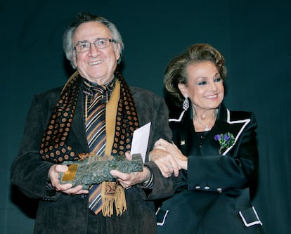 Los actores Manolo Escobar y Carmen Sevilla, durante la entrega de los Premios Júbilo 2009. 