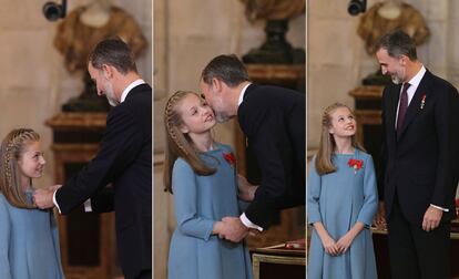 En enero de 2018, Leonor recibía de manos de su padre el Toisón de Oro, “elemento de tradición, continuidad e institucionalización”, según Zarzuela, “un paso simbólico y muy significativo” y recordatorio de “las exigencias que impone ser la princesa heredera”, según el rey Felipe VI. Fue el pistoletazo de salida para su carrera como heredera. 