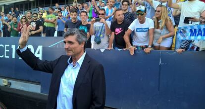 Juande, en su presentaci&oacute;n con el M&aacute;laga. 