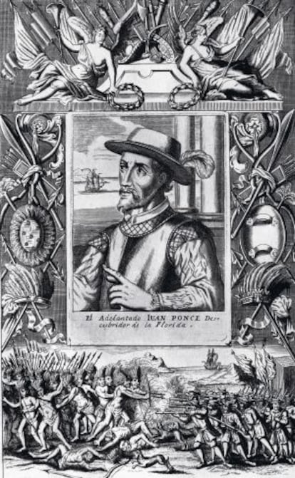 Retrato de Ponce de León como “descubridor de la Florida”, el primer español y europeo que pisó tierra norteamericana de forma oficial.