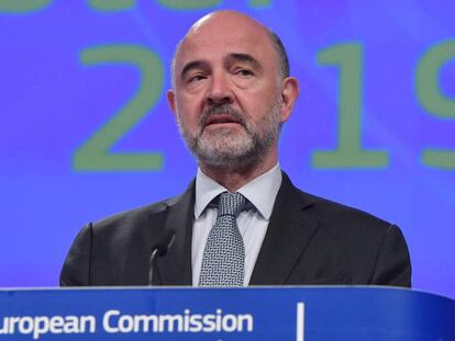 El comisario de Asuntos Económicos, Pierre Moscovici, este miércoles en Bruselas.