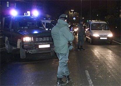 Control policial en Pamplona.