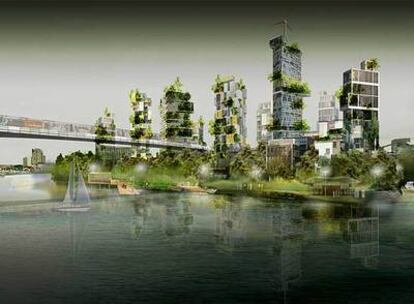 Propuesta del estudio del arquitecto francés Roland Castro en Vitry, a orillas del río Sena, en la periferia de París.