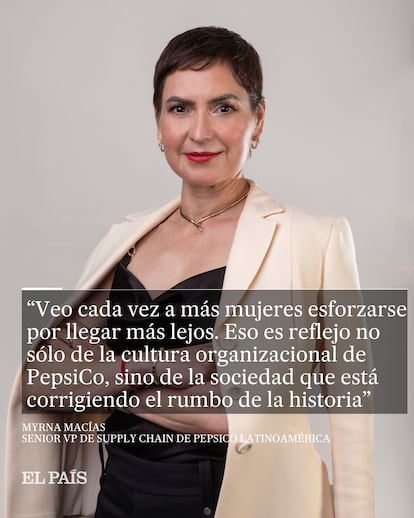 Con más de tres décadas en PepsiCo, Myrna Macías inició como analista de ventas, pasando por una gerencia en operaciones, regresando posteriormente a ventas como gerente, para luego asumir la dirección de exportaciones, previo a su posición actual.