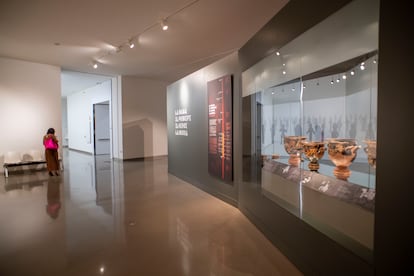 Museo Íbero en Jaén, algunas de las piezas expuestas en las salas de temporales.
