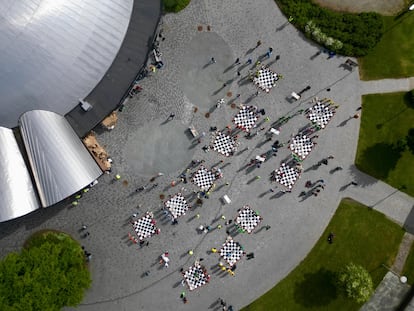 本周五在斯塔万格（挪威）举行的小巨人队锦标赛的鸟瞰图