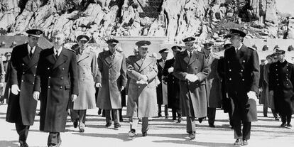 Franco (en el centro), en la inauguración del Valle de los Caídos, el 1 de abril de 1959.