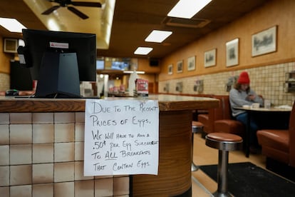 A sign at the Pepper Pod restaurant in Newport, Kentucky, February 13.