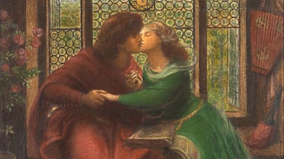 Dante Gabriel Rossetti’s Paolo and Francesca [da Rimini] after reading about Lancelot and Guinevere’s love. 
