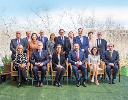 La nueva Junta de Gobierno de los procuradores madrileños.