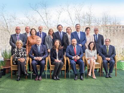 La nueva Junta de Gobierno de los procuradores madrileños.