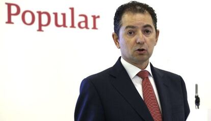 El consejero delegado del Banco Popular, Francisco Gómez, este viernes en Madrid.