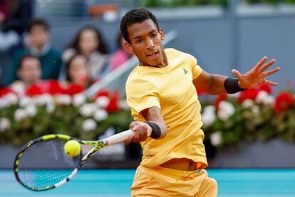 Auger-Aliassime, durante el partido contra Lehecka.