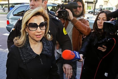 Mar&iacute;a Ant&ograve;nia Munar, pictured outside a Palma courthouse.