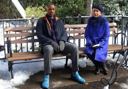 Will Smith y Helen Mirren durante el rodaje de su próxima película, 'Collateral Beauty'.