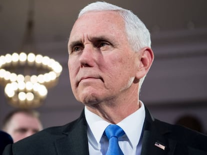 El vicepresidente estadounidense, Mike Pence, en la conferencia de seguridad de Múnich. 