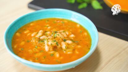 Alubias blancas con calabaza