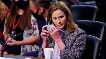 La juez Amy Coney Barrett, en el Capitolio.